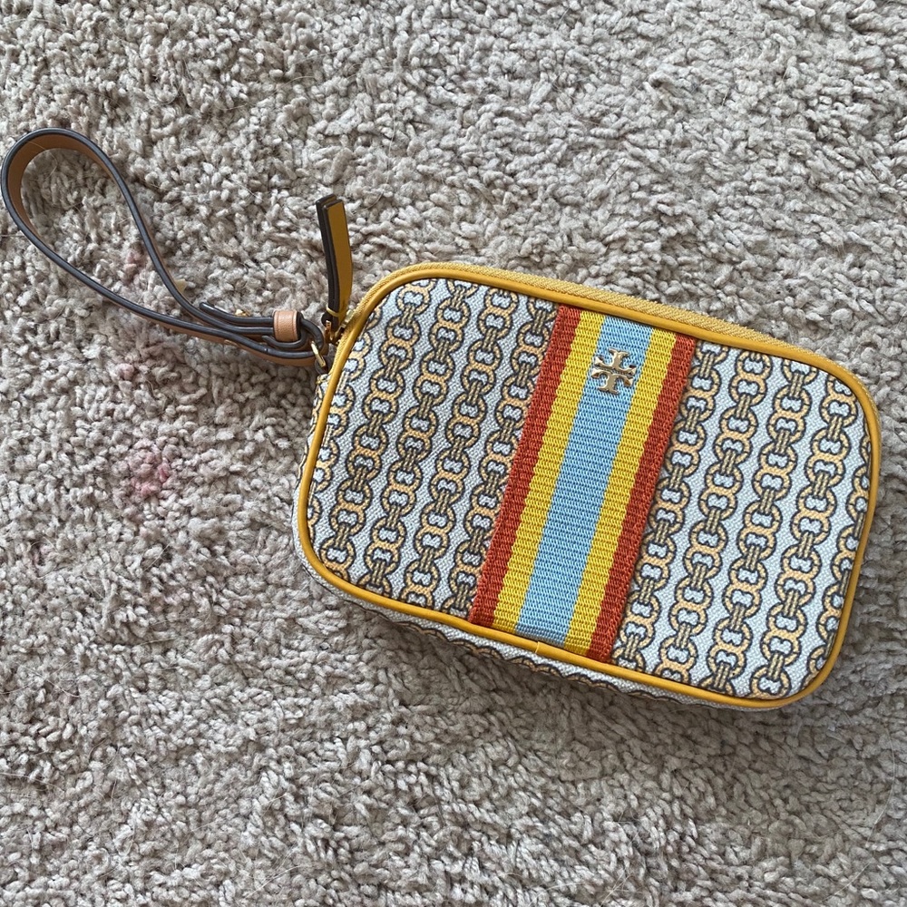 Tory Burch Gemini Link Canvas Wristlet
